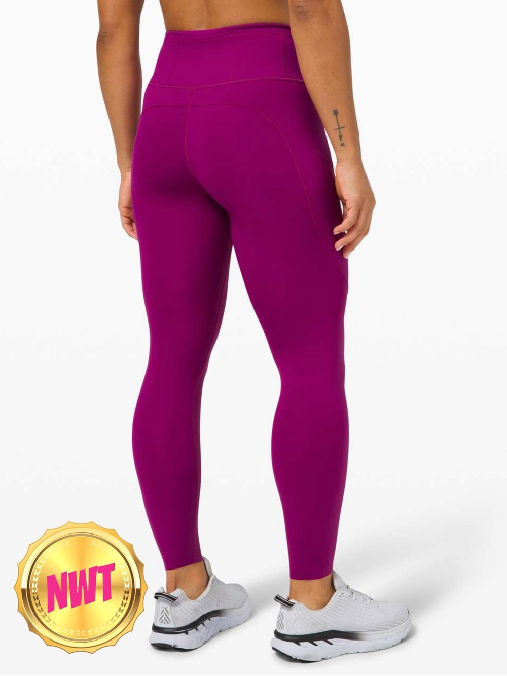 lululemon 25” Fast and Free Tight Non-reflective Leggings Deep Fuschia Size 18
